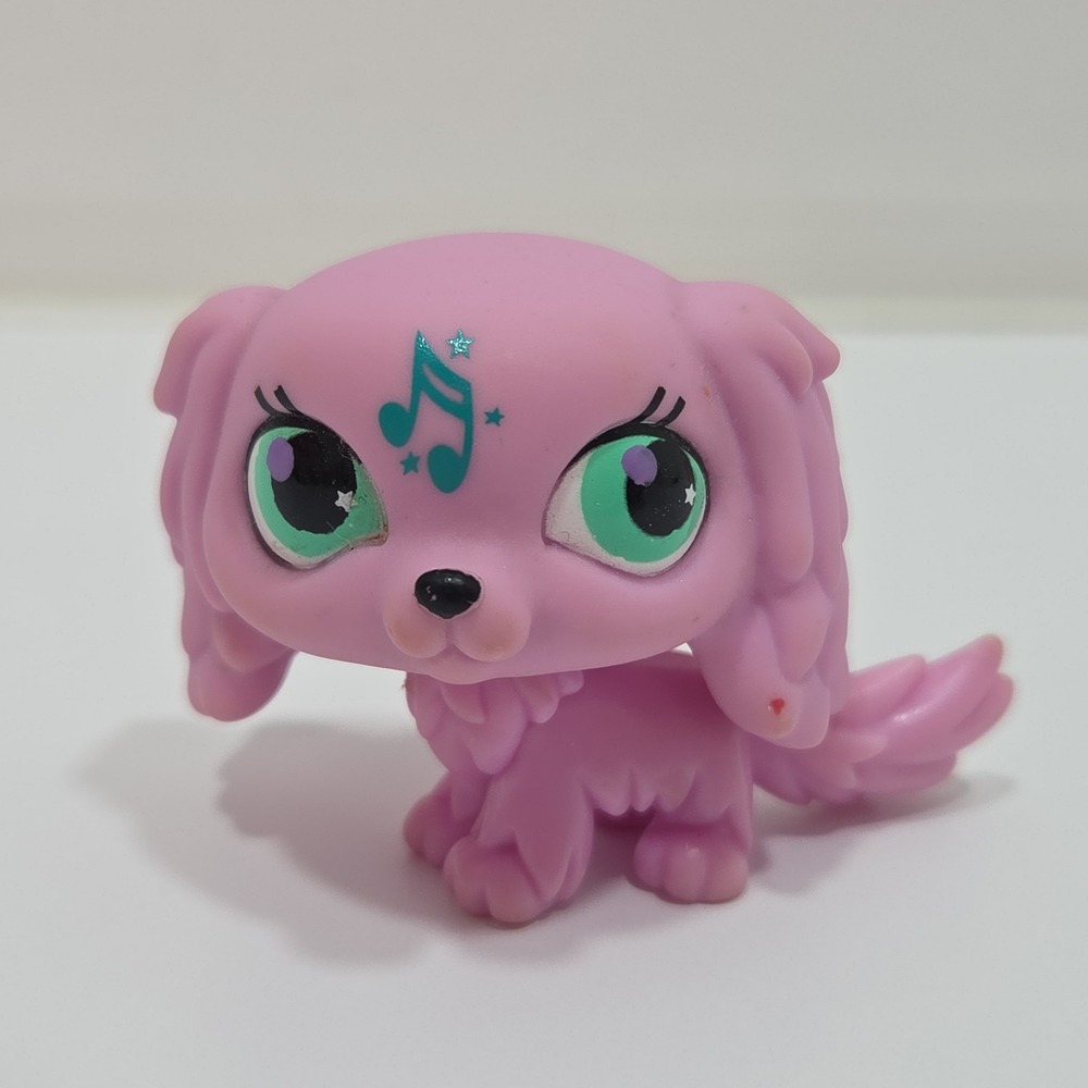 Authentic Littlest Pet Shop LPS Pink Musically Talented Kings Spaniel #2880